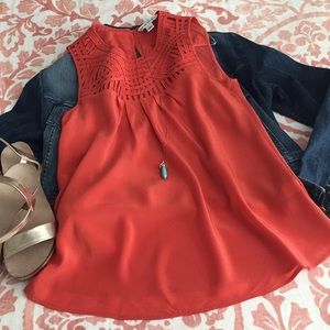 Banana Republic Orange Silk Tank